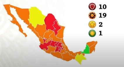 10 estados estarán en semáforo rojo y 19 en naranja la próxima semana