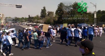 Personal del Hospital Infantil "Federico Gómez" bloquea Viaducto para exigir vacunas contra Covid-19