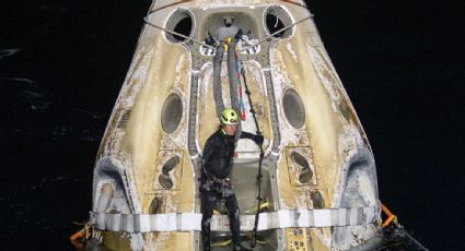 Misión comercial de SpaceX y NASA ameriza en el Golfo de México con cuatro astronautas