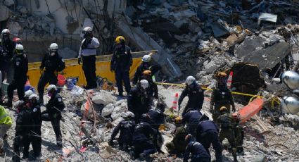 Suman 22 muertos en edificio colapsado en Miami; demolerán parte del inmueble que se mantiene en pie