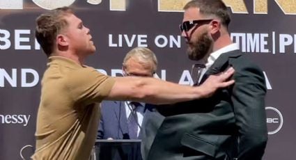 ‘Canelo’ Álvarez y Caleb Plant ‘comen ansias’ y se lanzan a los golpes antes de su conferencia