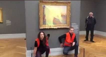 Activistas lanzan ahora puré de papa a un cuadro de Monet en un museo en Alemania como protesta contra la destrucción del planeta