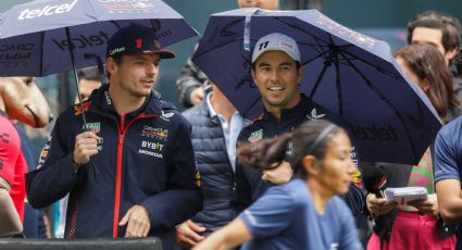 Checo Pérez por fin se impone a Verstappen... en una 'cascarita' con Campos, Zamorano y otras celebridades