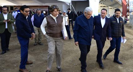 AMLO supervisa la segunda etapa del tren "El Insurgente" junto con Delfina Gómez y Martí Batres