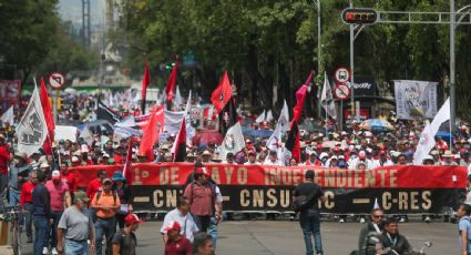 Sindicatos independientes marchan en la CDMX en el marco del Día del Trabajo