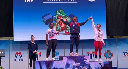 La mexicana Andrea de la Herrán se cuelga la medalla de bronce en el Grand Prix de Levantamiento de Pesas