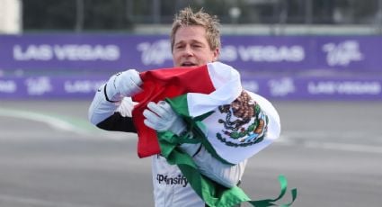 ¡Desata la locura! El actor Brad Pitt aparece corriendo con una bandera de México en el Autódromo Hermanos Rodríguez