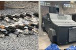 Decomisan dos vehículos "monstruo" y un arsenal de armas largas en Chiapas