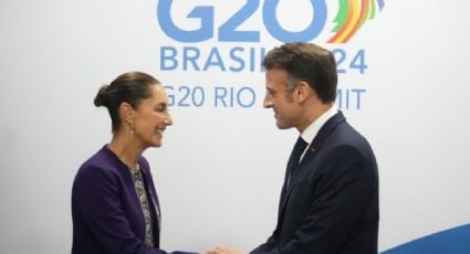 Agua, salud y género, los temas que abordó Sheinbaum con Macron en la cumbre del G20