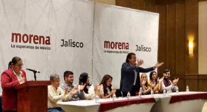 Militantes de Morena en Jalisco protestan frente a la sede estatal contra el reparto de candidaturas