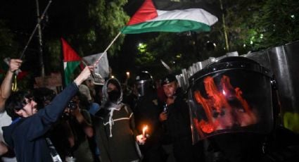 Protestas propalestinas frente a la embajada de Israel en México terminan en enfrentamiento con elementos de la SSC; hay seis policías heridos