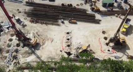 Rellenan con rocas las perforaciones realizadas en cuevas para los pilotes que sostendrán al Tren Maya, alertan activistas