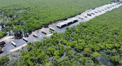 Vías del Tren Maya quedan bajo el agua tras escurrimientos por "Alberto" en un tramo de al menos kilómetro y medio