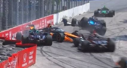 El mexicano ‘Pato’ O’Ward se ve involucrado en aparatoso accidente en el GP de Toronto de IndyCar; sale ileso