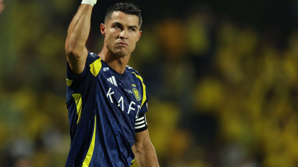 Cristiano festeja el único gol del Al Nassr.