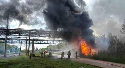 Por tercer día consecutivo continúa incendio en Rusia provocado por el impacto de un dron ucraniano