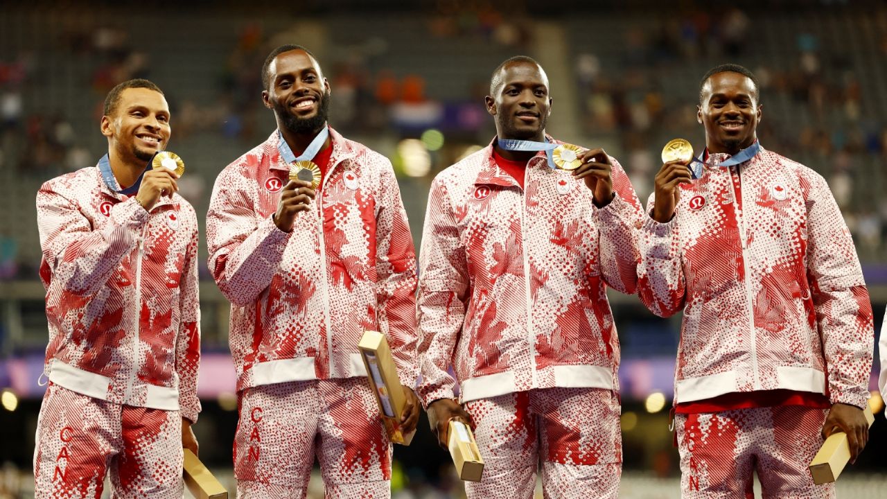 Canada wins gold in men's 4×100 metres; USA disqualified for failing to change post office