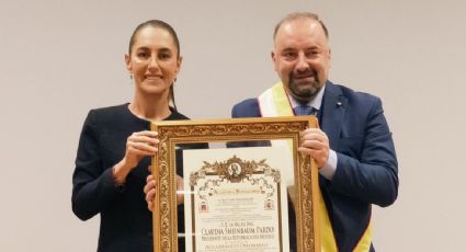 Sheinbaum recibe premio de cultura de paz y es nombrada honoraria de la Academia Bonifaciana