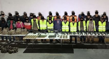 Detienen en Nuevo León a 27 personas con arsenal y equipo táctico, entre ellas siete menores y tres mujeres