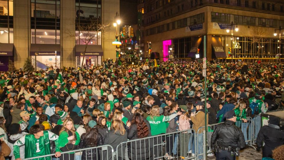 El festejo en Filadelfia fue multitudinario.