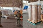 Decomisan más de media tonelada de presunta marihuana en el puerto de Veracruz que estaba oculta en columnas de piedra de cantera