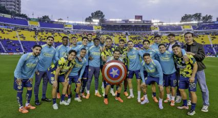 Las Águilas promocionan la película 'Capitán América'; Henry Martín portó el escudo de dicho superhéroe