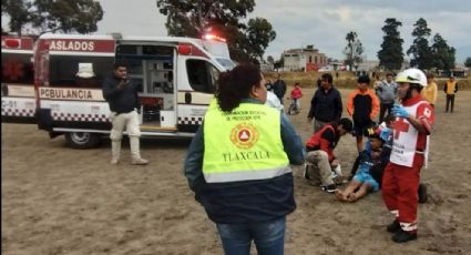 Cae un rayo durante un partido de futbol en Tlaxcala: Cuatro niños y un adulto resultaron afectados
