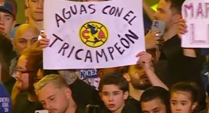 El América se hace presente con un cartel en plena función de la WWE en Londres: "Aguas con el Tricampeón"