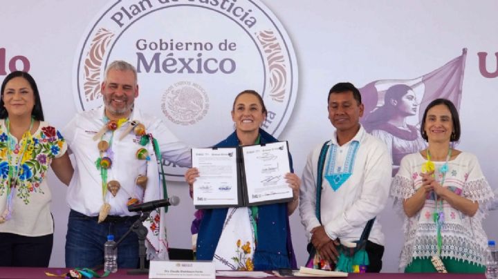 Sheinbaum incentiva plan de justicia para comunidades purépechas en gira por Michoacán