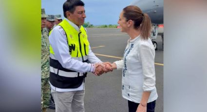 Sheinbaum llega a Oaxaca para supervisar las afectaciones por el huracán "Erick"