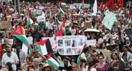 Marchan cientos de personas en la CDMX a favor de Palestina; exigen que México rompa relaciones con Israel