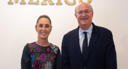 Sheinbaum recibe al presidente del Banco Interamericano de Desarrollo; analizan apoyo al Plan México