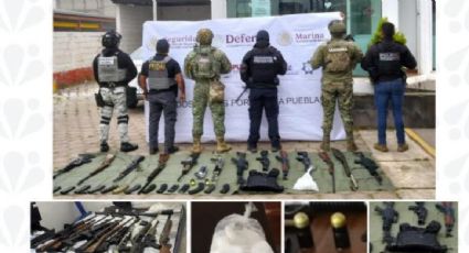 Aseguran armas y explosivos en inmueble de Puebla donde presuntamente se resguardaba "El Bukanas"