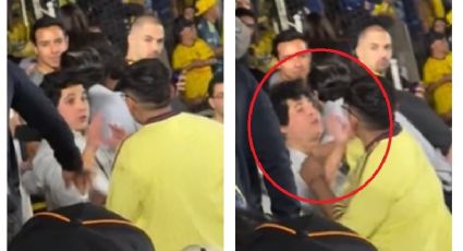 Aficionados del América intimidan y corren de las gradas a dos seguidores; a uno le dieron un puñetazo en la cara