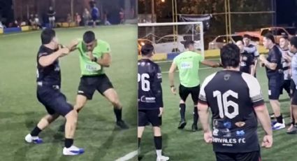 Árbitro se defiende de un intento de agresión y se lía a golpes con un jugador en un partido de futbol amateur