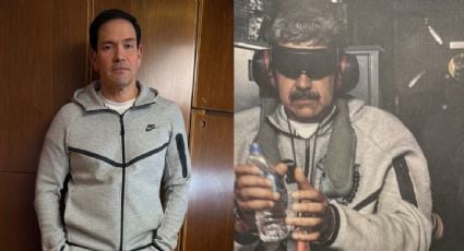 Marco Rubio posa desde el Air Force One con el mismo conjunto deportivo que Maduro vestía en su detención