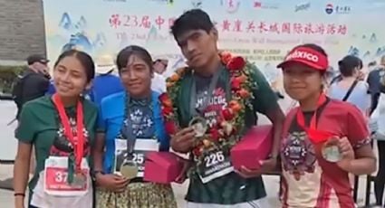 ¡Orgullo mexicano! Atletas rarámuris y mixtecos obtienen cinco medallas en el Maratón de la Muralla China