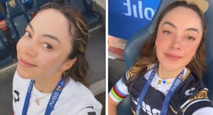 ¡Orgullo auriazul! Yareli Acevedo, múltiple medallista mexicana en ciclismo de pista, entrega el balón en la Final de la Liga MX
