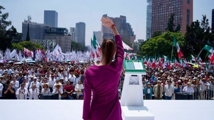 Sheinbaum utilizó su mitin para lanzar un mensaje contra Trump sin hacer mención directa y convocar a movilizaciones
