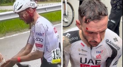 Adam Yates, compañero del mexicano Isaac del Toro, termina ensangrentado tras caída masiva en el Giro de Italia; dos más fueron hospitalizados