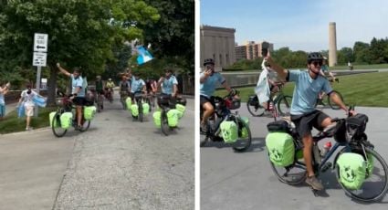 Pasión por el Mundial: tres fans recorren 17 mil kilómetros en bicicleta desde Argentina hasta Kansas City para apoyar a su selección